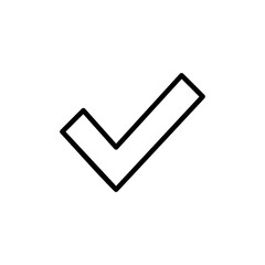 Check icon vector isolated on white background. check mark icon. check list button icon. Tick