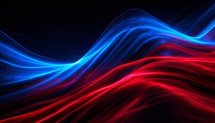 Red and blue neon wave abstract background - obrazy, fototapety, plakaty
