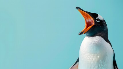驚いた顔のペンギン - obrazy, fototapety, plakaty