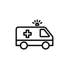 Ambulance Icon vector isolated on white background. Ambulance Icon Design. ambulance truck icon vector