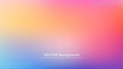 Abstract blurred gradient mesh background in bright rainbow colors. Colorful smooth banner template. Easy editable soft colored vector illustration in EPS10 without transparency.