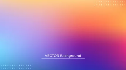 Fotobehang Abstract blurred gradient mesh background in bright rainbow colors. Colorful smooth banner template. Easy editable soft colored vector illustration in EPS10 without transparency. © GraphiStock