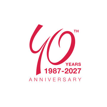 40th anniversary emblem. Forty years anniversary celebration symbol