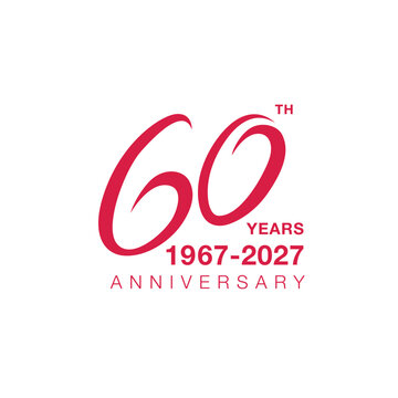 60th anniversary emblem. Sixty years anniversary celebration symbol