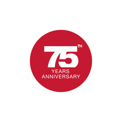 75th anniversary emblem. Seventy five years anniversary celebration symbol