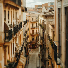 Picturesque Urban Street Scene in European City