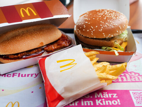 McDonald's Fast Food Meal on Tray