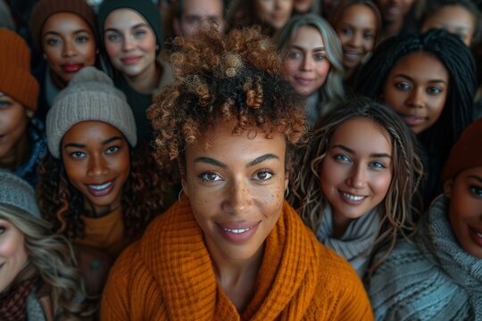 Multicultural female faces: Diversity in ethnicity and generations