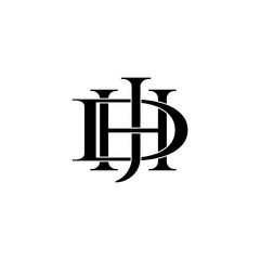 jdh typography letter monogram logo design