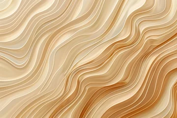 Tuinposter Natural organic abstract wavy lines pattern, beige brown color background illustration © Lucija
