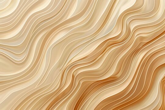 Fototapeta Natural organic abstract wavy lines pattern, beige brown color background illustration