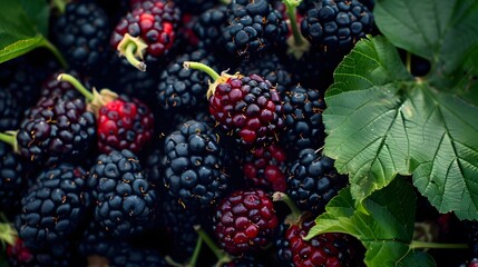 mulberry - Morus nigra - healthy fruit close up