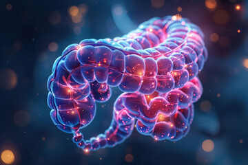 Fototapeta premium 3d rendered illustration of colorful digestive human system 
