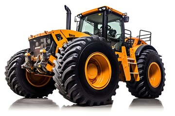 Obraz premium Efficient Hitachi Wheel Loader Macro Shot with White pics