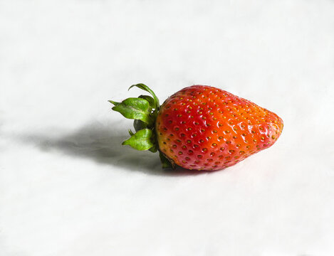 red orange strawberry HD closeup image with white background
