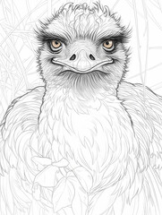 emu face coloring page