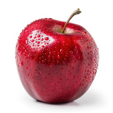 A red apple isolated on white background generative ai image