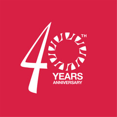 40th anniversary emblem. Fortieth years anniversary celebration symbol