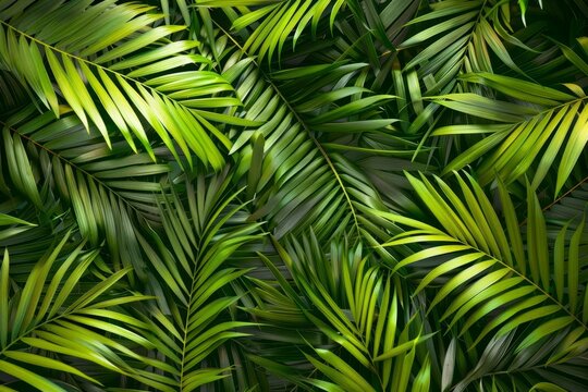 Palm leaves background illustration, tropical foliage pattern, nature-inspired decorative design