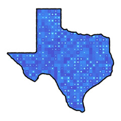state of texas shape filled in blue with random sized stars and dots in shades of blue - Texas hold 'em  poker concept - 772618508