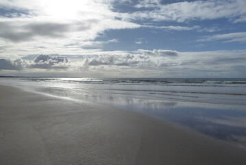 Traeth Harlech, Beach, Strand mit Spiegelung