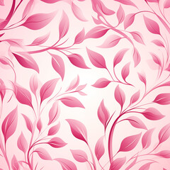 Pink floral seamless pattern Delicate light pink background with pink leaves