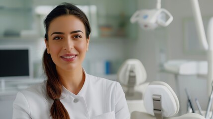 Portrait of a female dentist, created with Generative AI Technology, ai, generative