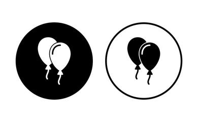 Balloon icon set. party balloon icon decoration birthday vector. Balloon black silhouette icon