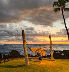 Seaside Woman and Hammock
