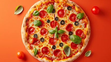 pizza with tomato and olives © Aleksandr