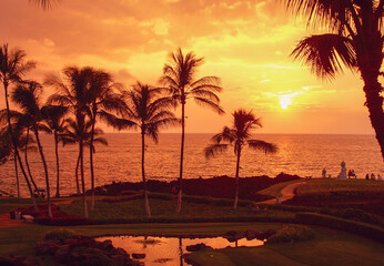 Hawaii Sunset with Buddha