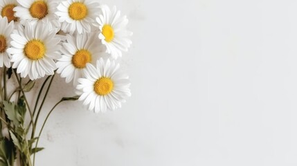 Obraz premium Daisy Flower Decoration on a White Background, Perfect for Wedding Design. Generative AI
