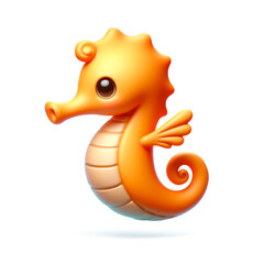 3D seahorse animal illustration.