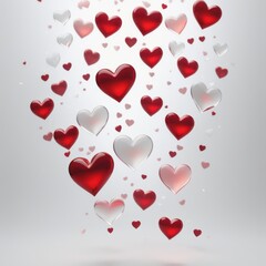 Symphony of Hearts: White-Red Dance of Emotions,dance, hearts, white, red, emotions, passion, love energy, music, harmony