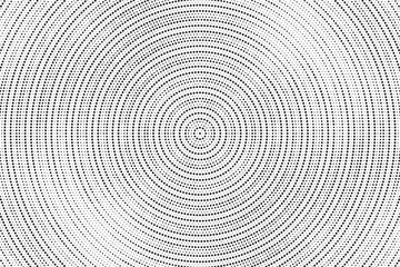 Halftone pattern background with radial effect, round spot shapes, vintage or retro graphic with place for your text. Halftone digital effect.