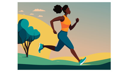 Obraz na płótnie Canvas People running, doing sport, healthy lifestyle, vector illustration