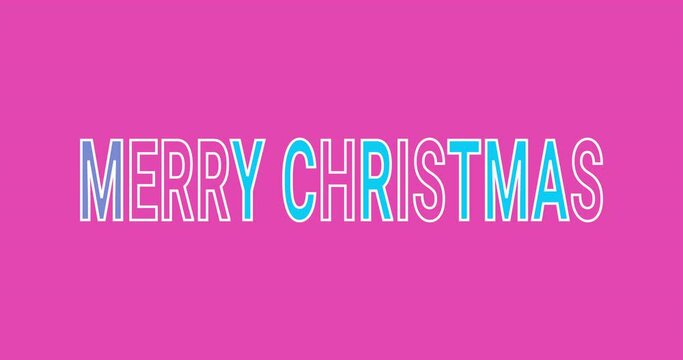 Merry Christmas flickering text animation. Merry Christmas kinetic typography motion design. 4K resolution merry Christmas animation.