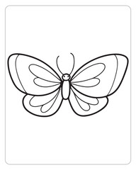 Cute Butterfly Vector, Butterfly coloring Page, Butterfly black and white