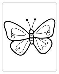 Cute Butterfly Vector, Butterfly coloring Page, Butterfly black and white
