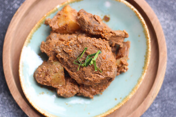 Rendang. Indonesian traditional food from Padang West Sumatra. 