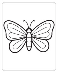 Cute Butterfly Vector, Butterfly coloring Page, Butterfly black and white