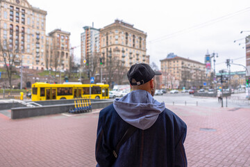 person walking in the street