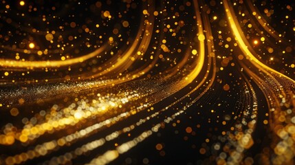 Black Gold Stage Golden Night Arc Royal Awards Graphics Background Lines Sparkle Elegant Shine Modern Glitter Template Luxury