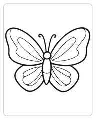 Cute Butterfly Vector, Butterfly coloring Page, Butterfly black and white