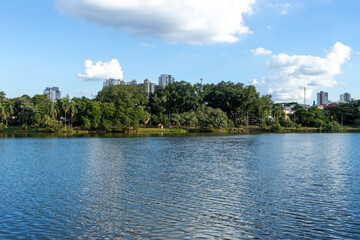 Taquaral Park in Campinas, São Paulo. beautiful trees and lush nature