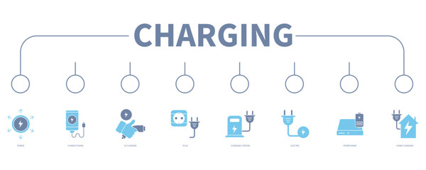 Charging banner web icon vector illustration concept