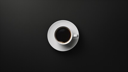Dark photo with a minimalistic design With a cup of coffee on the table