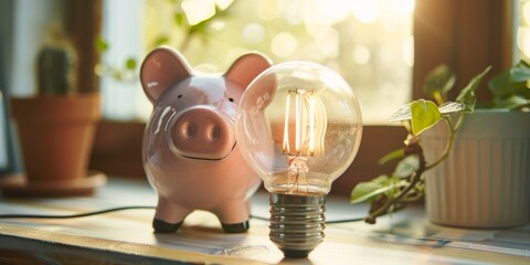 bulb in the shape of a piggy bank