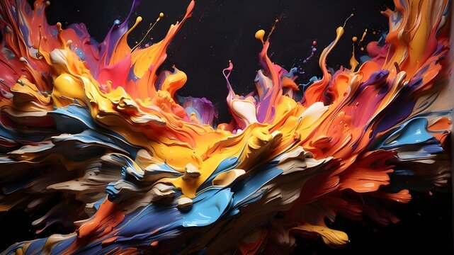 vibrant paint eruption against a dark backdrop. vibrant abstract background