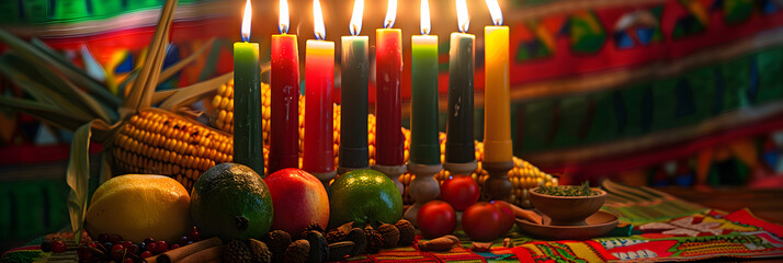 Celebrating Unity, Tradition, and Prosperity: A Heartwarming depiction of Kwanzaa Rituals and Symbols